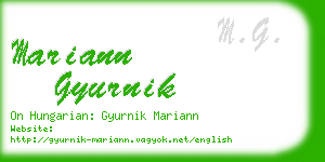 mariann gyurnik business card
